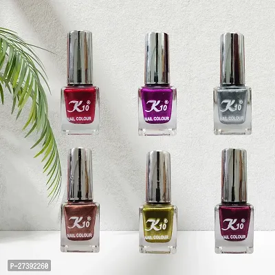 High shine Nail Polish Nail Metallic Finish Multi color Combo set Coffee-Darkred-Darkpink-Lemon-Silver-Maroon-thumb5