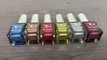 High shine Nail Polish Nail Metallic Finish Multi color Combo set Blue-Coffee-Darkred-Lemon-Silver-Maroon-thumb1