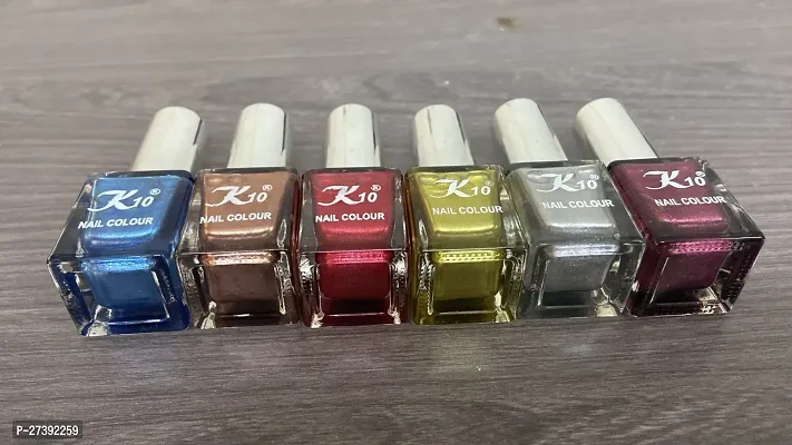 High shine Nail Polish Nail Metallic Finish Multi color Combo set Blue-Coffee-Darkred-Lemon-Silver-Maroon-thumb2