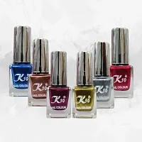 High shine Nail Polish Nail Metallic Finish Multi color Combo set Blue-Coffee-Darkred-Lemon-Silver-Maroon-thumb3