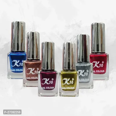 High shine Nail Polish Nail Metallic Finish Multi color Combo set Blue-Coffee-Darkred-Lemon-Silver-Maroon-thumb4