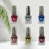 High shine Nail Polish Nail Metallic Finish Multi color Combo set Blue-Coffee-Darkred-Lemon-Silver-Maroon-thumb4