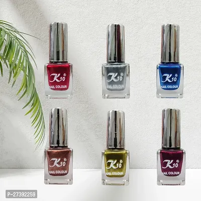 High shine Nail Polish Nail Metallic Finish Multi color Combo set Blue-Coffee-Darkred-Lemon-Silver-Maroon-thumb5