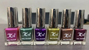 High shine Nail Polish Nail Metallic Finish Multi color Combo set Pink-Green-Purple-Lemon-Coffee-Maroon-thumb1