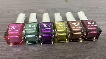 High shine Nail Polish Nail Metallic Finish Multi color Combo set Pink-Green-Purple-Lemon-Coffee-Maroon-thumb2