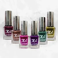 High shine Nail Polish Nail Metallic Finish Multi color Combo set Pink-Green-Purple-Lemon-Coffee-Maroon-thumb3