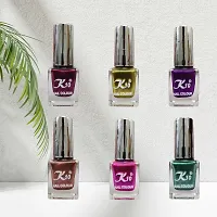 High shine Nail Polish Nail Metallic Finish Multi color Combo set Pink-Green-Purple-Lemon-Coffee-Maroon-thumb4