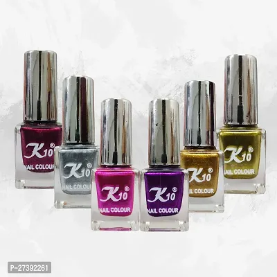 High shine Nail Polish Nail Metallic Finish Multi color Combo set Pink-Golden-Purple-Lemon-Silver-Maroon-thumb4