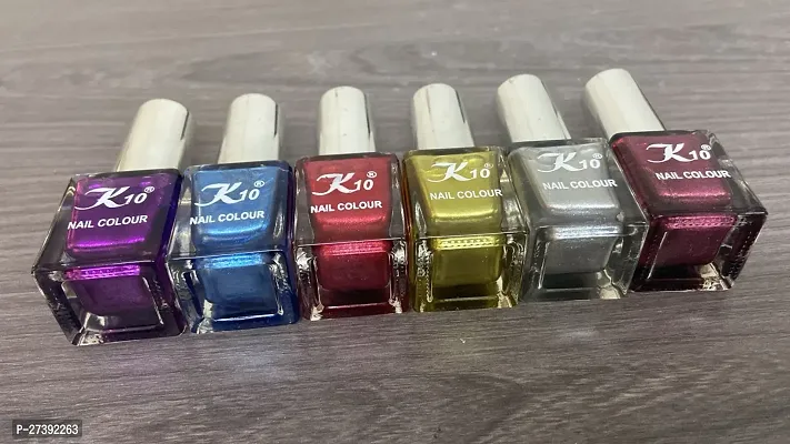 High shine Nail Polish Nail Metallic Finish Multi color Combo set Purple-Blue-Darkpink-Lemon-Silver-Maroon-thumb2