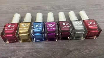 High shine Nail Polish Nail Metallic Finish Multi color Combo set Red-Golden-Darkpink-Maroon-Silver-Darkred-thumb2