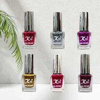 High shine Nail Polish Nail Metallic Finish Multi color Combo set Red-Golden-Darkpink-Maroon-Silver-Darkred-thumb4