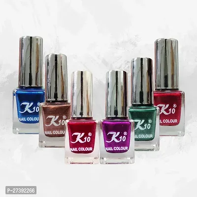 High shine Nail Polish Nail Metallic Finish Multi color Combo set Red-Green-Darkpink-Lemon-Silver-Maroon-thumb4