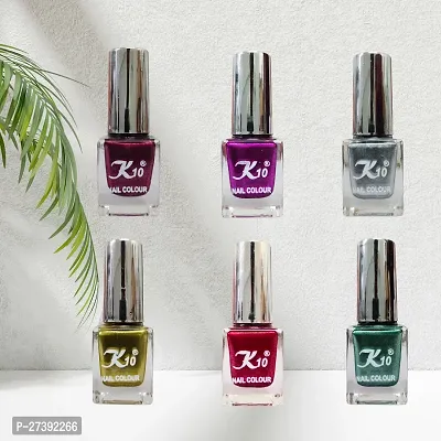 High shine Nail Polish Nail Metallic Finish Multi color Combo set Red-Green-Darkpink-Lemon-Silver-Maroon-thumb5