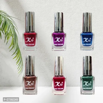 High shine Nail Polish Nail Metallic Finish Multi color Combo set Red-Green-Darkpink-Blue-Coffee-Darkred-thumb5