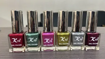 High shine Nail Polish Nail Metallic Finish Multi color Combo set Red-Green-Pink-Golden-Silver-Maroon-thumb3