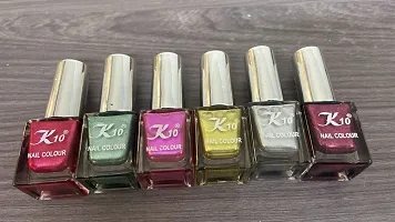 High shine Nail Polish Nail Metallic Finish Multi color Combo set Red-Green-Pink-Golden-Silver-Maroon-thumb4