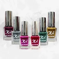 High shine Nail Polish Nail Metallic Finish Multi color Combo set Red-Green-Pink-Golden-Silver-Maroon-thumb1