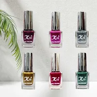 High shine Nail Polish Nail Metallic Finish Multi color Combo set Red-Green-Pink-Golden-Silver-Maroon-thumb2