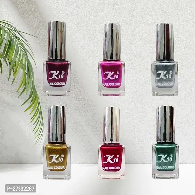 High shine Nail Polish Nail Metallic Finish Multi color Combo set Red-Green-Pink-Golden-Silver-Maroon-thumb3