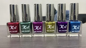 High shine Nail Polish Nail Metallic Finish Multi color Combo set Red-Green-Darkpink-Lemon-Purple-Blue-thumb1