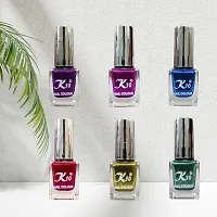 High shine Nail Polish Nail Metallic Finish Multi color Combo set Red-Green-Darkpink-Lemon-Purple-Blue-thumb3