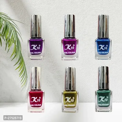 High shine Nail Polish Nail Metallic Finish Multi color Combo set Red-Green-Darkpink-Lemon-Purple-Blue-thumb4