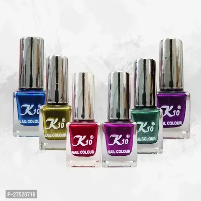 High shine Nail Polish Nail Metallic Finish Multi color Combo set Red-Green-Darkpink-Lemon-Purple-Blue-thumb5