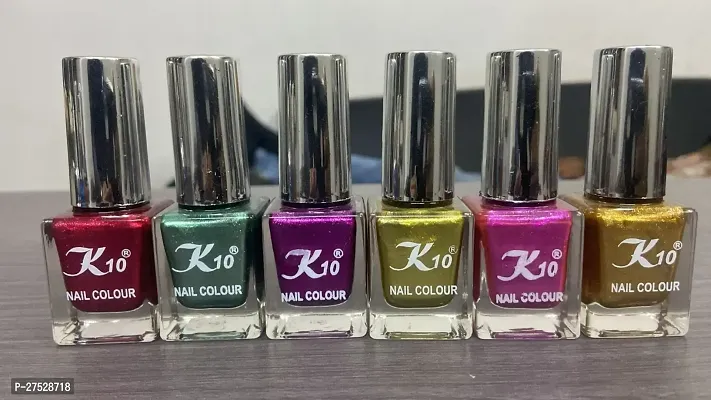 High shine Nail Polish Nail Metallic Finish Multi color Combo set Red-Green-Darkpink-Lemon-Pink-Golden-thumb4