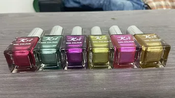 High shine Nail Polish Nail Metallic Finish Multi color Combo set Red-Green-Darkpink-Lemon-Pink-Golden-thumb4