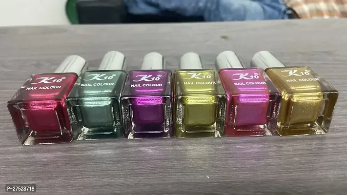 High shine Nail Polish Nail Metallic Finish Multi color Combo set Red-Green-Darkpink-Lemon-Pink-Golden-thumb5