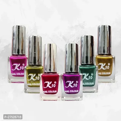 High shine Nail Polish Nail Metallic Finish Multi color Combo set Red-Green-Darkpink-Lemon-Pink-Golden-thumb2