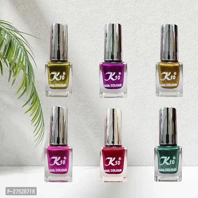 High shine Nail Polish Nail Metallic Finish Multi color Combo set Red-Green-Darkpink-Lemon-Pink-Golden-thumb3