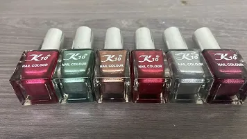 High shine Nail Polish Nail Metallic Finish Multi color Combo set Red-Green-Coffee-Darkred-Silver-Maroon-thumb2