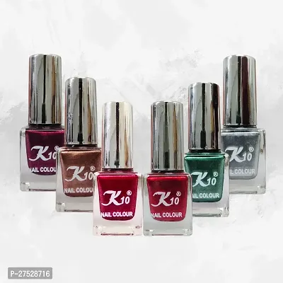 High shine Nail Polish Nail Metallic Finish Multi color Combo set Red-Green-Coffee-Darkred-Silver-Maroon-thumb4