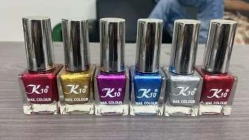 High shine Nail Polish Nail Metallic Finish Multi color Combo set Red-Golden-Darkpink-Blue-Silver-Darkred-thumb2