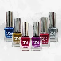 High shine Nail Polish Nail Metallic Finish Multi color Combo set Red-Golden-Darkpink-Blue-Silver-Darkred-thumb3