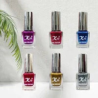 High shine Nail Polish Nail Metallic Finish Multi color Combo set Red-Golden-Darkpink-Blue-Silver-Darkred-thumb4