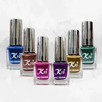 High shine Nail Polish Nail Metallic Finish Multi color Combo set Pink-Green-Purple-Golden-Coffee-Blue-thumb3