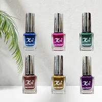 High shine Nail Polish Nail Metallic Finish Multi color Combo set Pink-Green-Purple-Golden-Coffee-Blue-thumb4