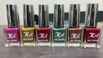 High shine Nail Polish Nail Metallic Finish Multi color Combo set Pink-Golden-Red-Green-Coffee-Darkred-thumb1