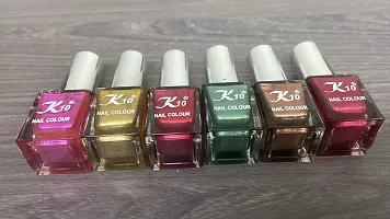 High shine Nail Polish Nail Metallic Finish Multi color Combo set Pink-Golden-Red-Green-Coffee-Darkred-thumb2