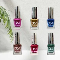 High shine Nail Polish Nail Metallic Finish Multi color Combo set Pink-Golden-Red-Green-Coffee-Darkred-thumb3