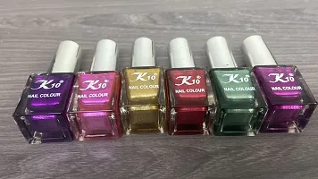 High shine Nail Polish Nail Metallic Finish Multi color Combo set Pink-Golden-Purple-Red-Green-Darkpink-thumb1