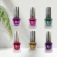 High shine Nail Polish Nail Metallic Finish Multi color Combo set Pink-Golden-Purple-Red-Green-Darkpink-thumb3