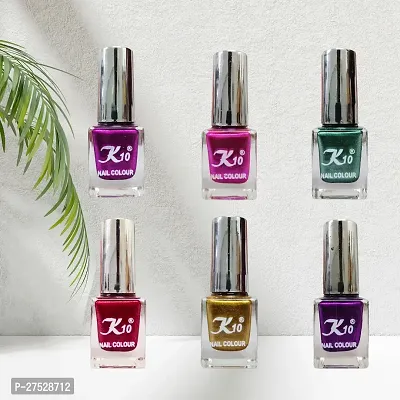 High shine Nail Polish Nail Metallic Finish Multi color Combo set Pink-Golden-Purple-Red-Green-Darkpink-thumb4