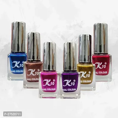 High shine Nail Polish Nail Metallic Finish Multi color Combo set Pink-Golden-Purple-Blue-Coffee-Darkred-thumb4