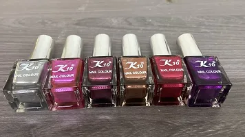 High shine Nail Polish Nail Metallic Finish Multi color Combo set Silver-Pink-Maroon-Coffee-Darkred-Purple-thumb4