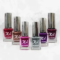 High shine Nail Polish Nail Metallic Finish Multi color Combo set Silver-Pink-Maroon-Coffee-Darkred-Purple-thumb1