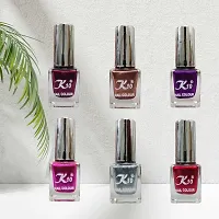 High shine Nail Polish Nail Metallic Finish Multi color Combo set Silver-Pink-Maroon-Coffee-Darkred-Purple-thumb2