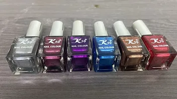 High shine Nail Polish Nail Metallic Finish Multi color Combo set Silver-Maroon-Purple-Blue-Coffee-Darkred-thumb4